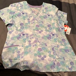 White cross women’s scrub top